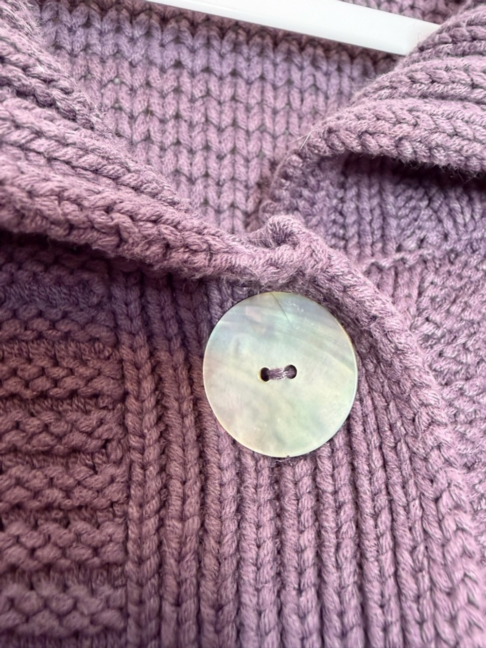 J. JILL Purple Boxy Fit 1/2 Sleeve Button Up Chunky Knit Cardigan L Cottagecore - Picture 5 of 12